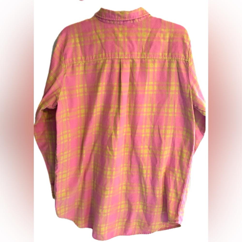 Women’s Abound Flannel shirt Women’s pink flannel size L Pink & Yellow flannel - Picture 2 of 3